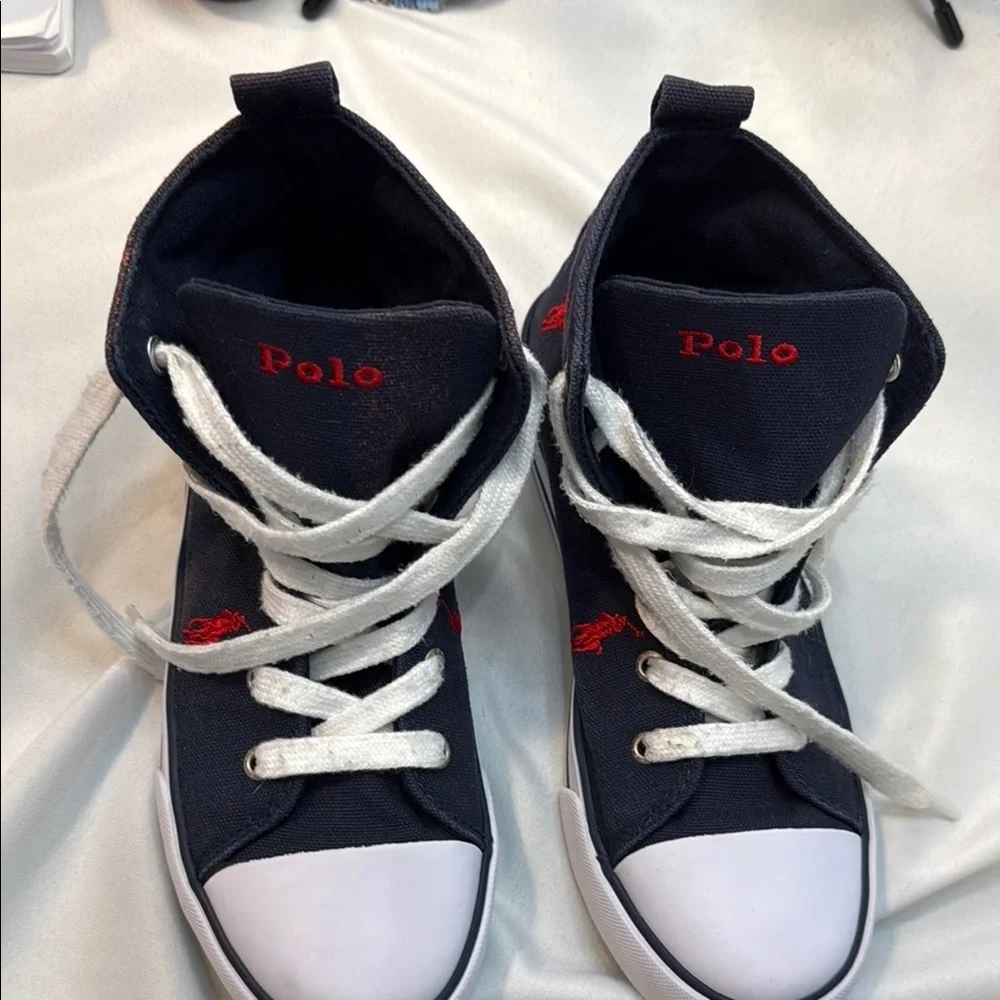 Polo Ralph Lauren Kids' size 3, Navy High-Top Sneakers, pre-owned, ***READ!*** - Picture 15 of 16